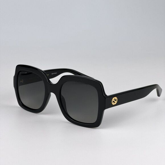 NEW Gucci GG1337S 002 Shiny Black Gradient Gray Polarized Square Women S… - Picture 8 of 13